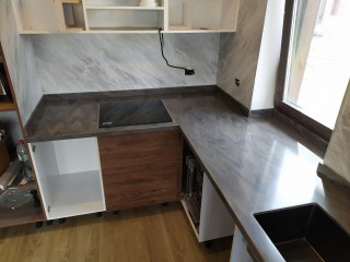 угловая столешница из акрилового камня